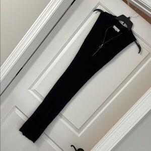 Theory Black Maxi Dress Elegant Structured Design